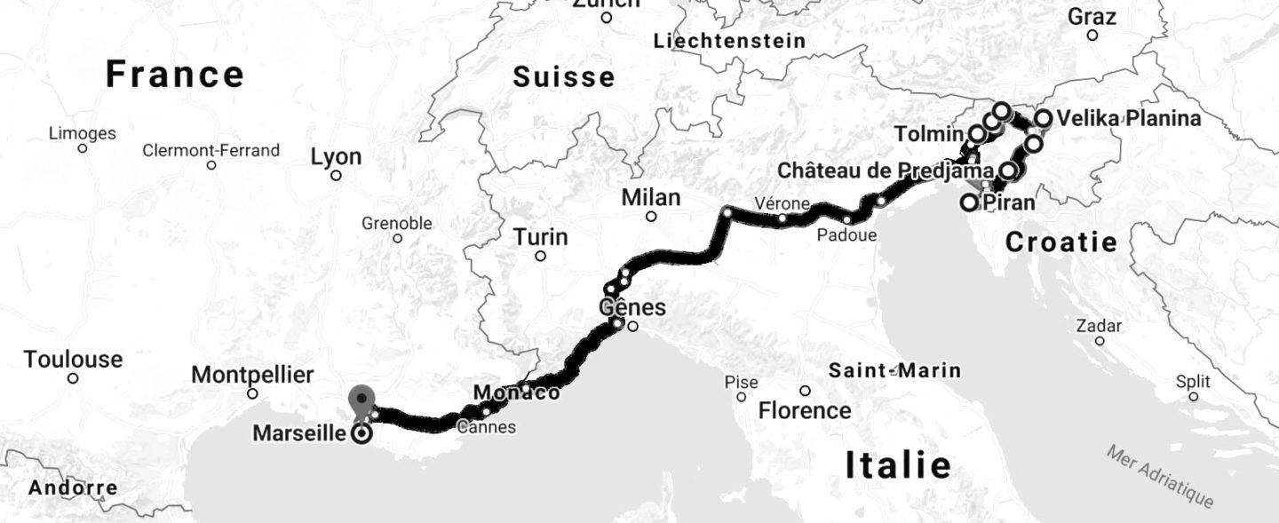 trajet marseille slovénie budget une semaine